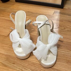 Elegant White Strappy Heels